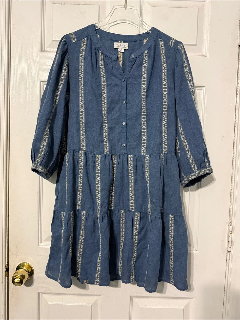 Velvet By Graham & Spencer Kaitlyn‎ Jacquard Cotton Blend Minidress Size Medium